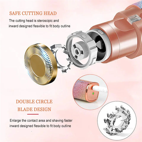 Rechargeable 2-in-1 Eyebrow Trimmer & Facial Hair Remover for Women– USB Charging, Painless & Portable